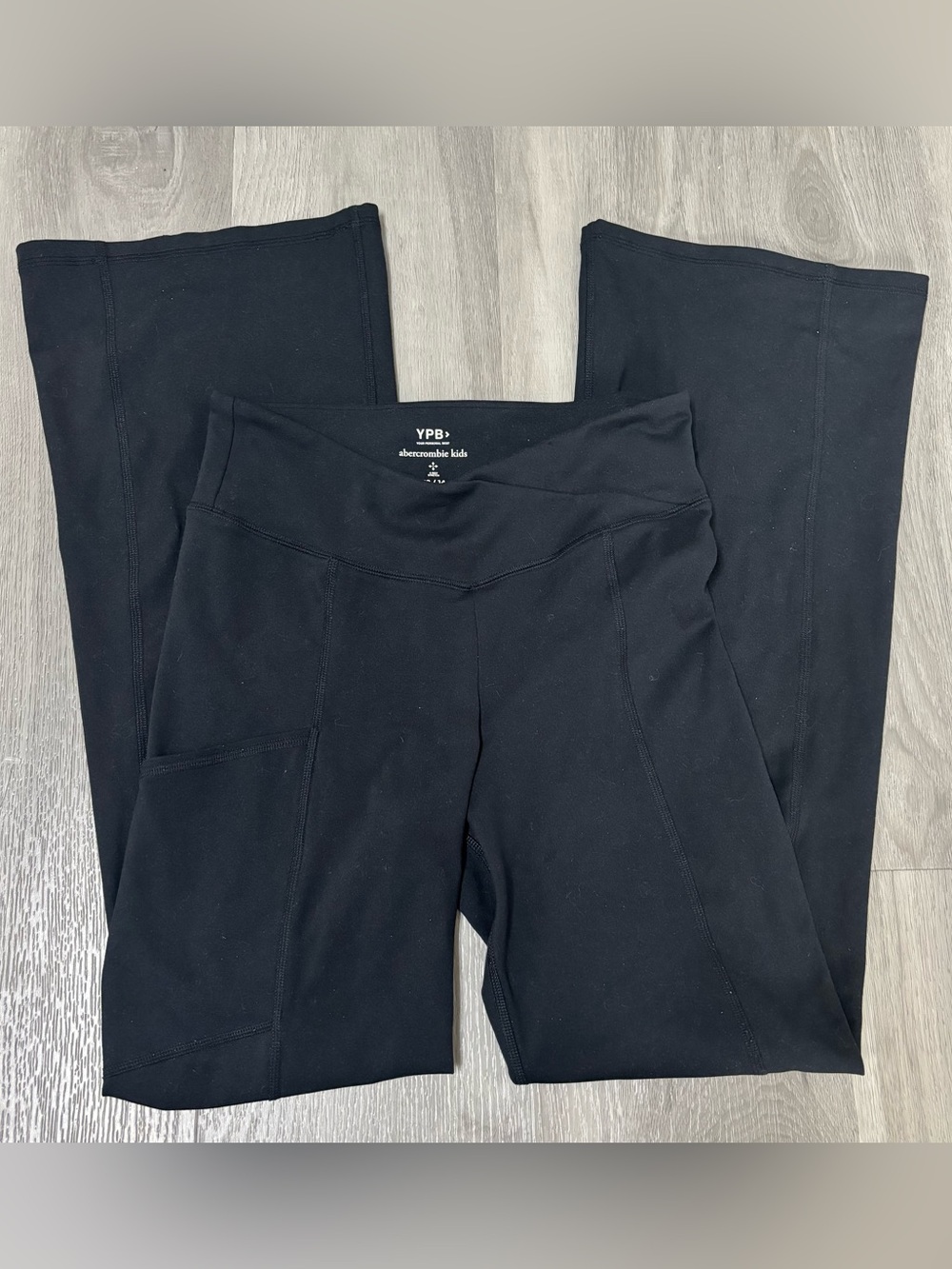 Abercrombie Kids Black Wide-Leg 4 Way Stretch Yoga Pants Activewear Girls 13/14